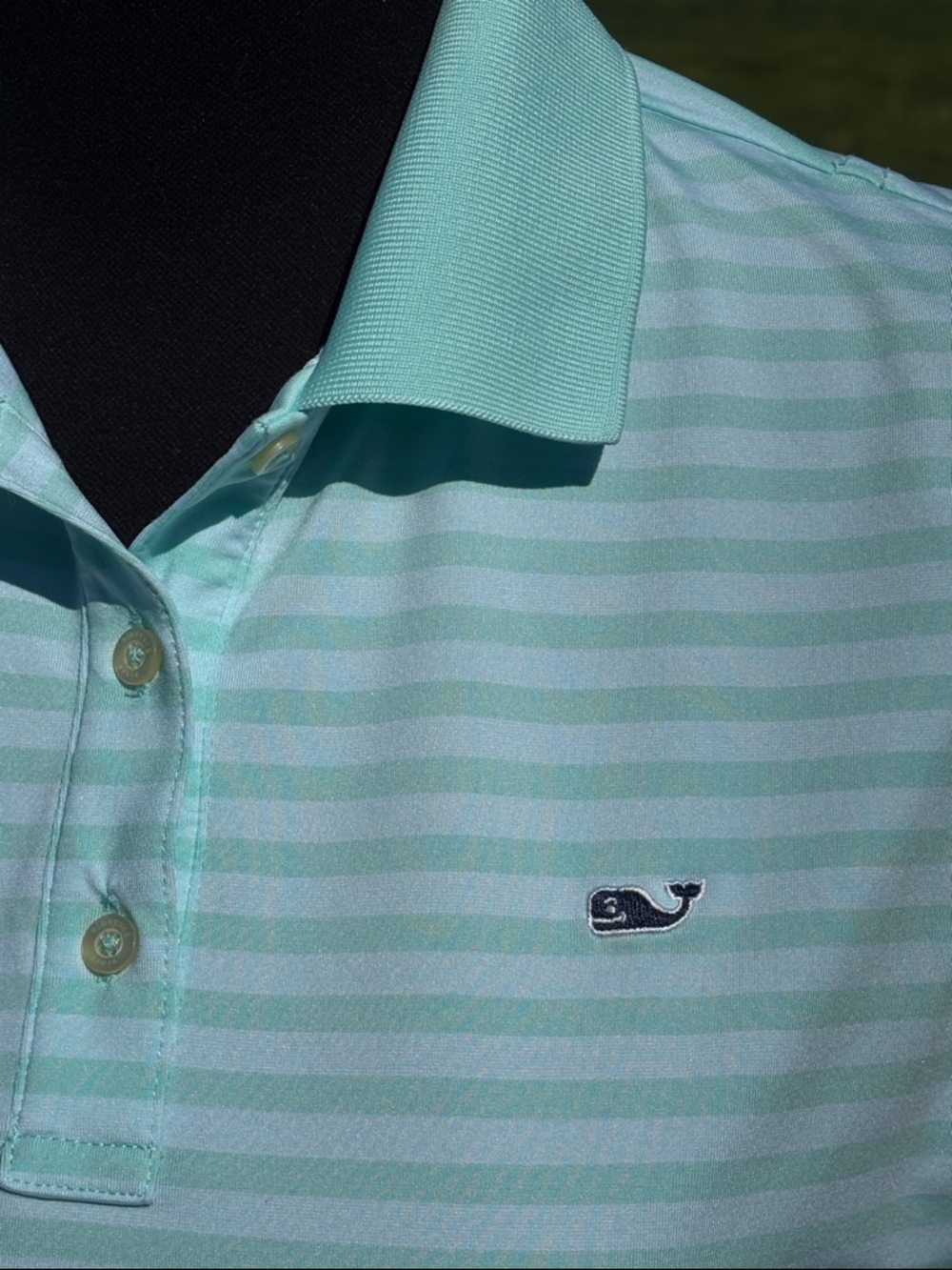 -Vineyard Vines Performance Sleeveless Polo Mint Green Stripe Golf Tennis Small - Picture 8 of 9